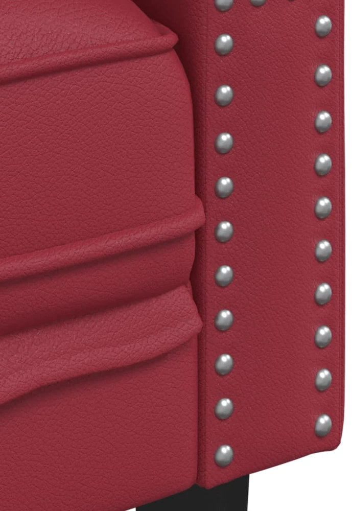 Sofa Chesterfield sofų komplektas, 2 dalių, raudonojo vyno spalvos