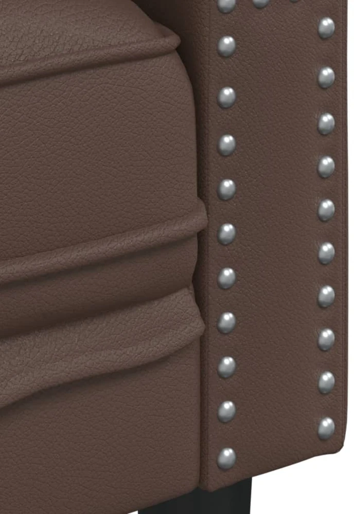 Sofa Chesterfield sofų komplektas, 3 dalių, rudas, dirbtinė oda