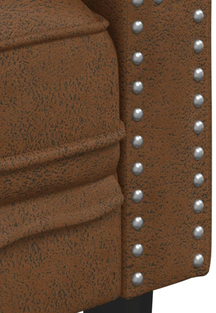 Sofa Chesterfield sofų komplektas, 3 dalių, rudas, dirbtinė oda