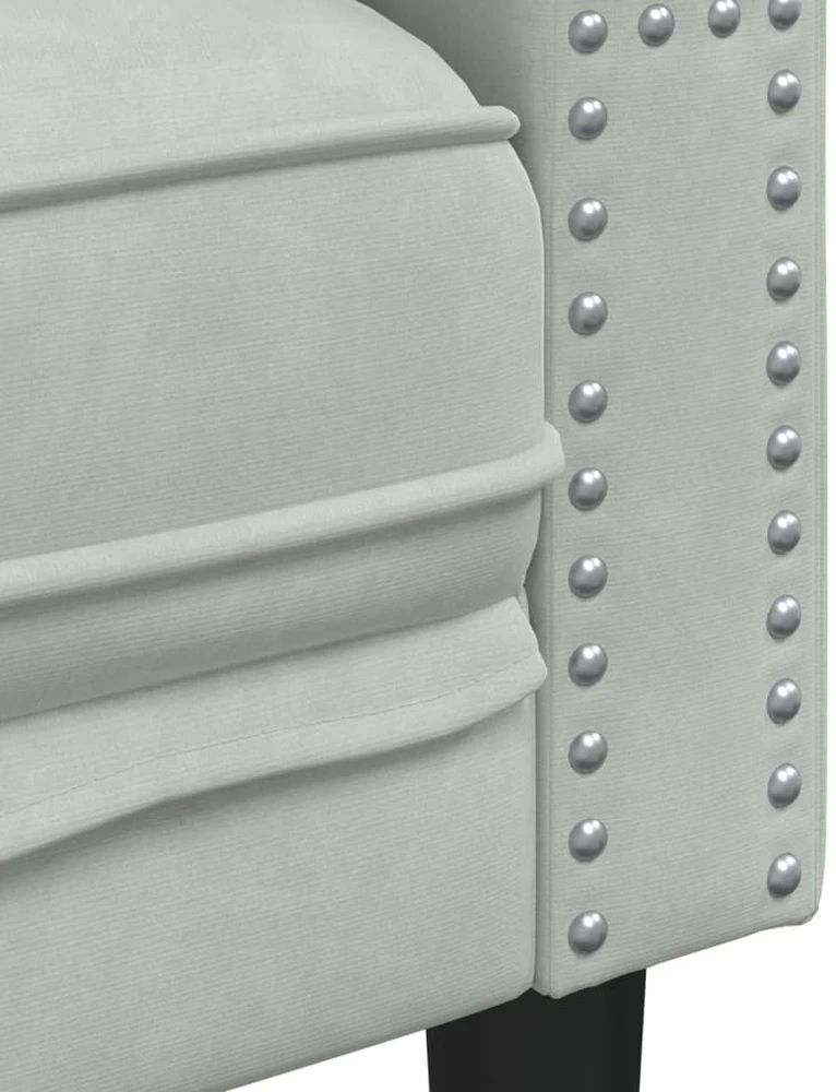 Sofa Chesterfield sofų komplektas su pagalvėlėmis, 2 dalių, pilka
