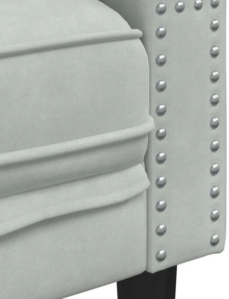 Sofa Chesterfield sofų komplektas su pagalvėlėmis, 2 dalių, pilka