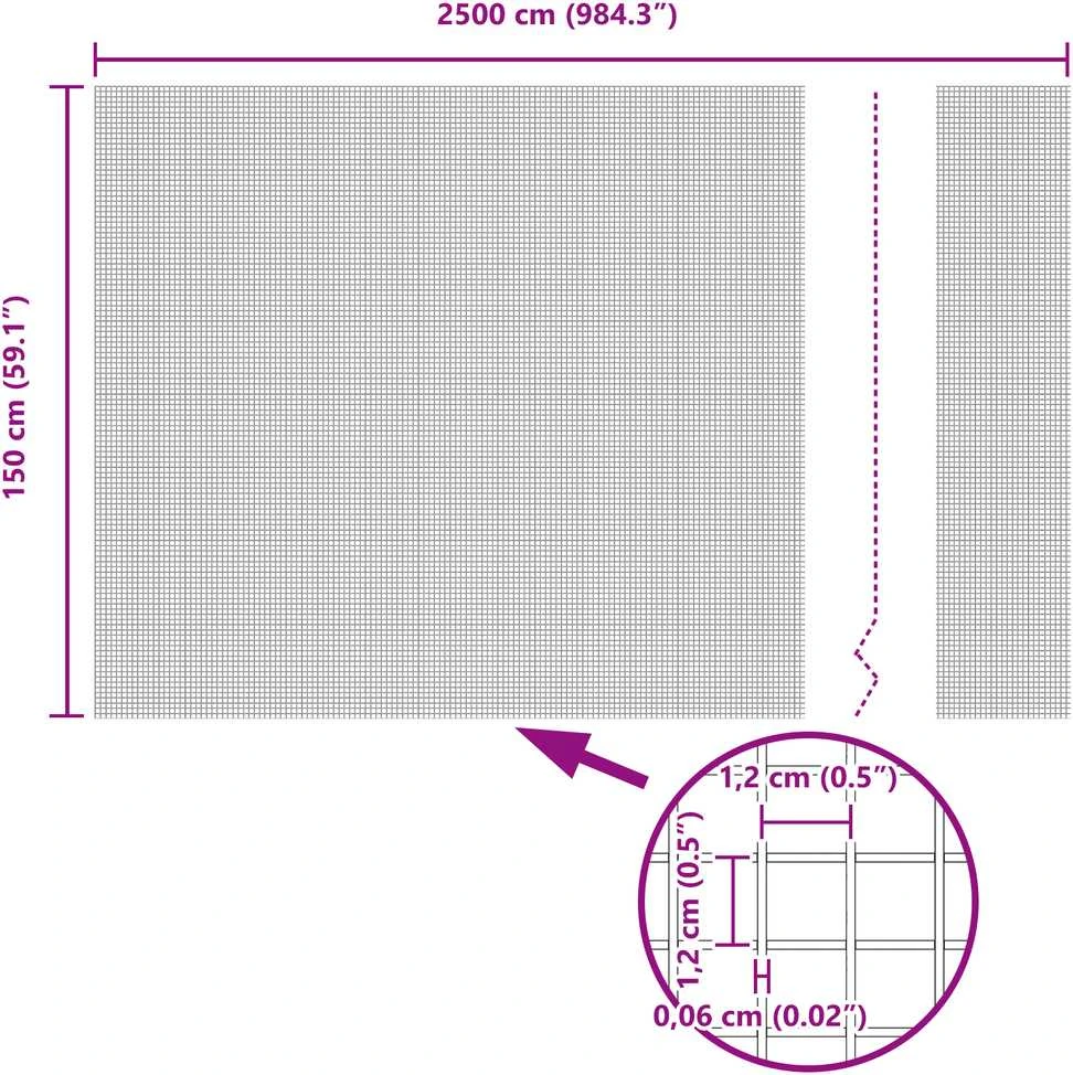 Suvirintas vielos tvora su stulpeliais 25 x 1,5 m