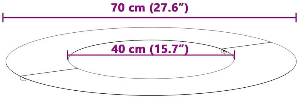 tinkamas plokštiems medžio žiedams 5 vnt. Sidabro Ø40/70 cm