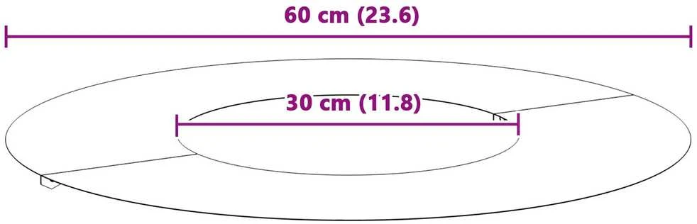 tinkamas plokštiems medžio žiedams 5 vnt. Sidabro Ø30/60 cm