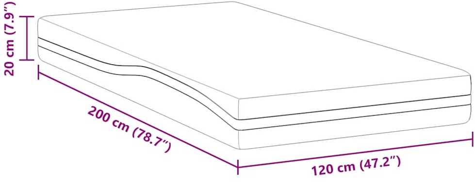 Čiužinys Balta ir juoda 120 x 200 cm Žakardinis audinys