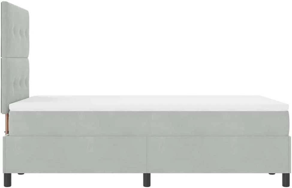 LED Čiužinio Lova Šviesiai pilka 120 x 200 cm Aksomas