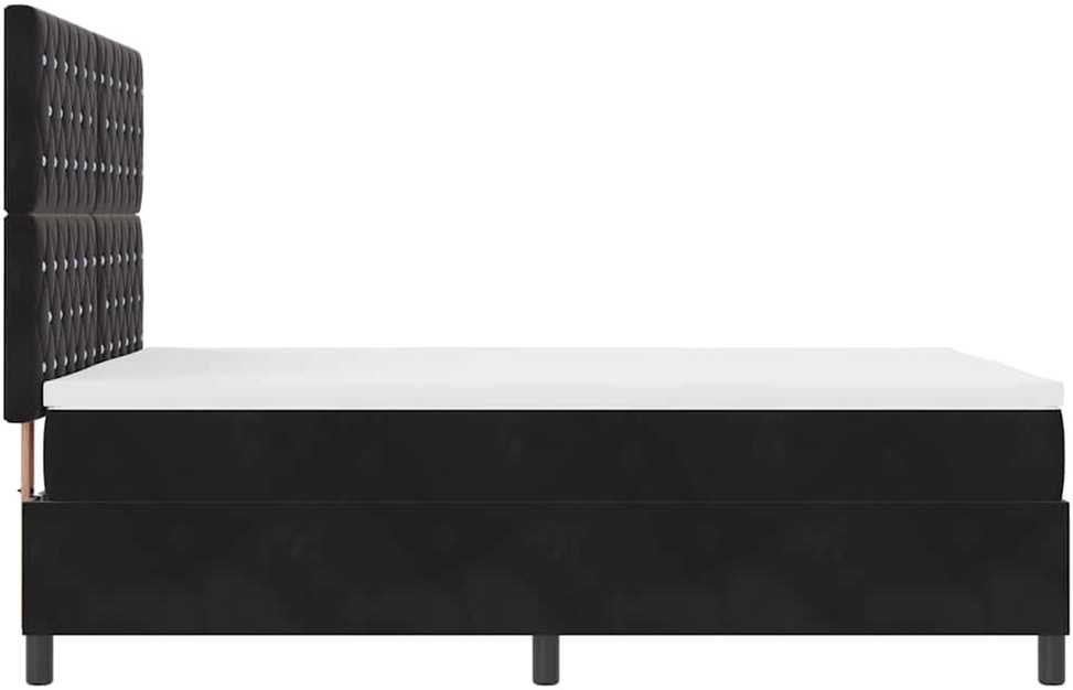 LED Čiužinio Lova su čiužiniu Juodas 140 x 200 cm Aksomas