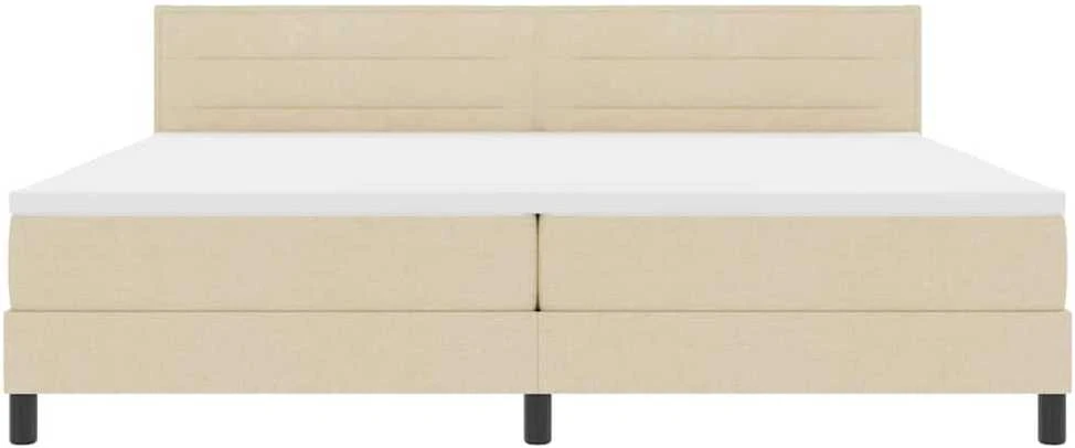 Kiemas lova su LED juostelėmis Kreminė 200 x 200 cm audinys