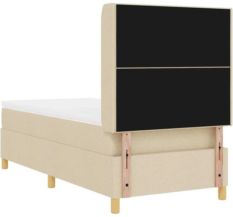 Kiemas lova su LED juostelėmis Kreminė 80 x 200 cm audinys