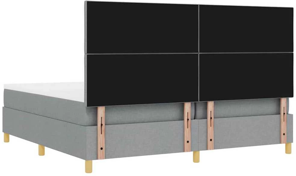 LED Čiužinio Lova Šviesiai pilka 200 x 200 cm audinys