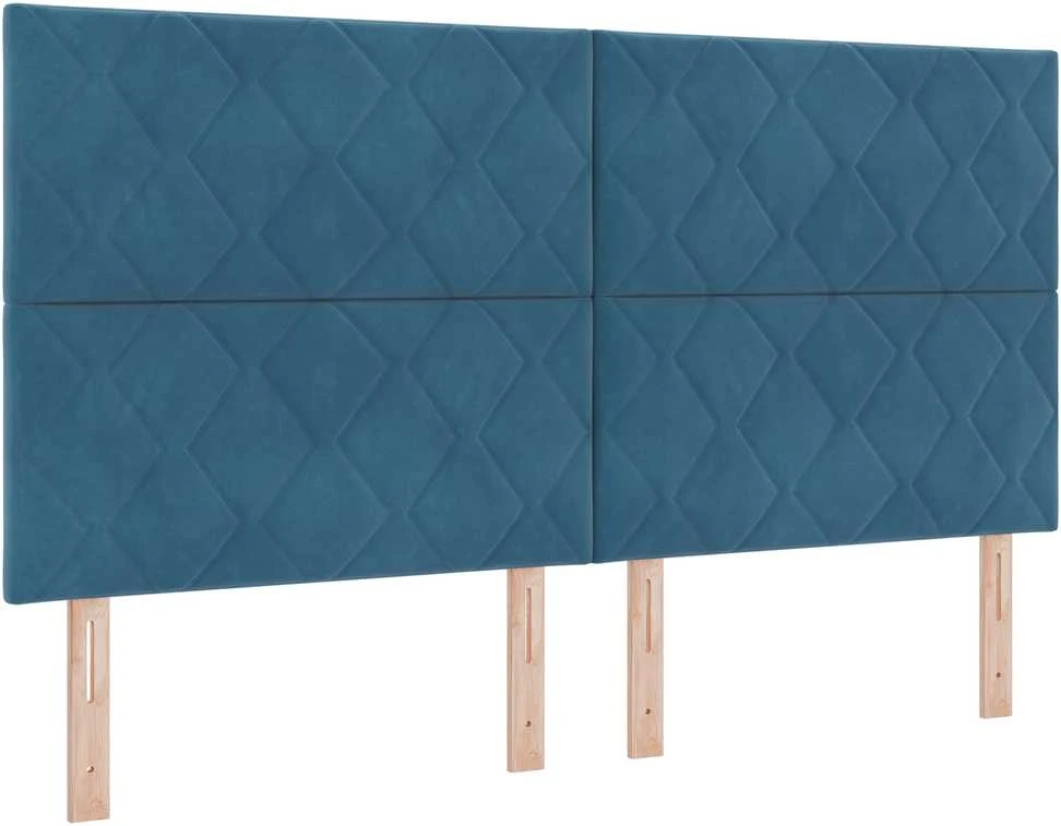 LED Čiužinio Lova Tamsiai mėlyna 180 x 200 cm Aksomas