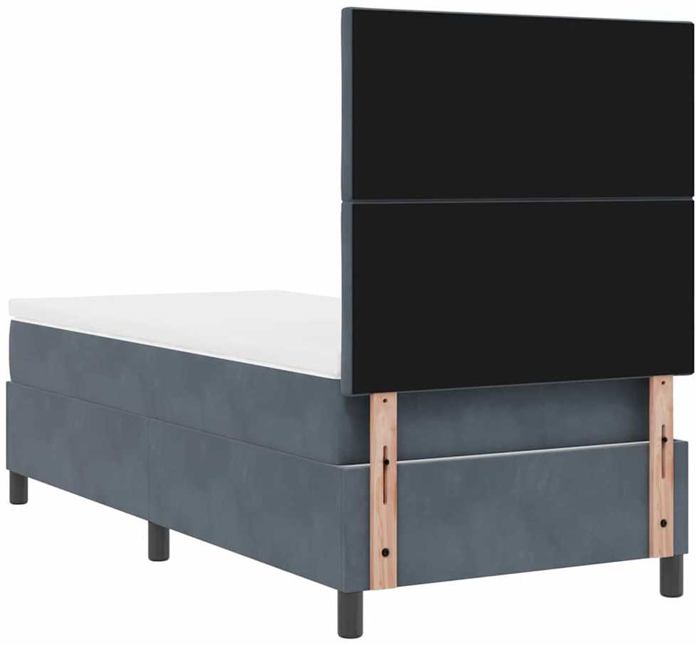 LED Čiužinio Lova Tamsiai pilka 100 x 200 cm Aksomas