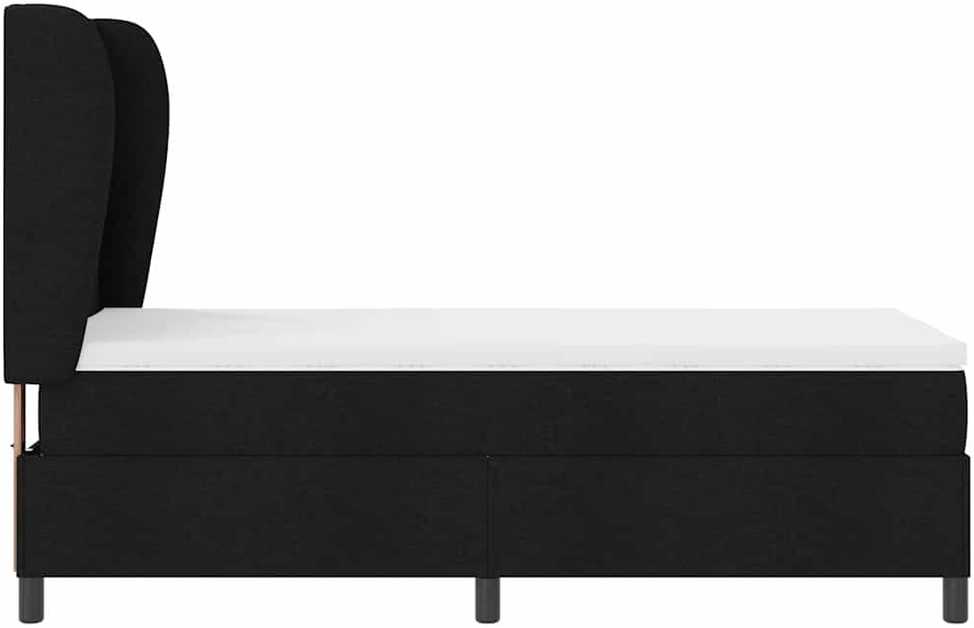 Kiemas lova su galvūgalio Juoda 90 x 200 cm audinys