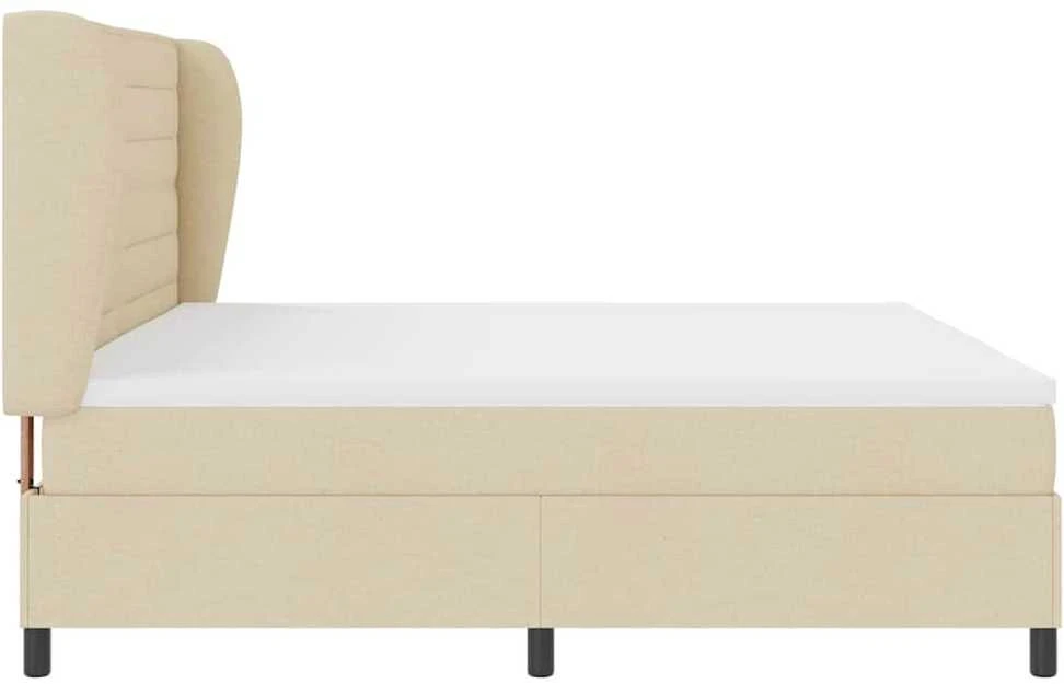 Kiemas lova su čiužiniu Kreminė 200 x 200 cm audinys