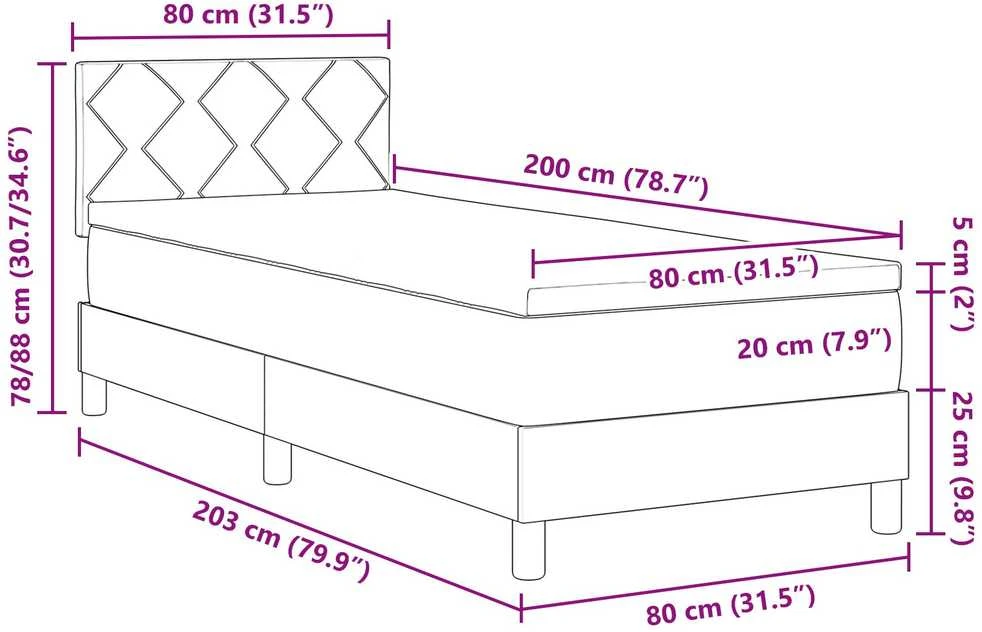 Kiemas lova su galvūgalio Mėlyna 80 x 200 cm audinys