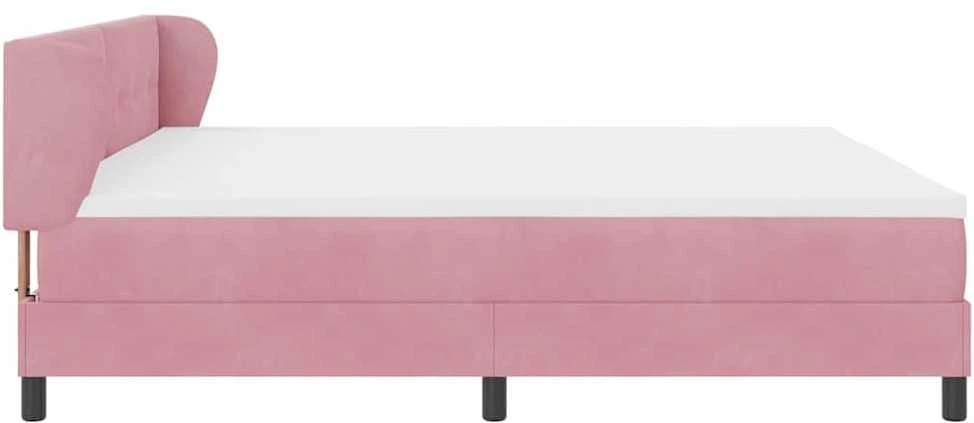 Kiemas lova su galvūgalio Rožinė 200 x 200 cm Aksomas