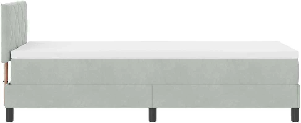 Kiemas lova su galvūgalio Šviesiai pilka 80 x 200 cm Aksomas