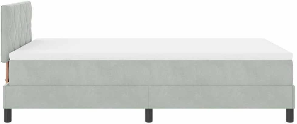 Kiemas lova su galvūgalio Šviesiai pilka 120 x 200 cm Aksomas