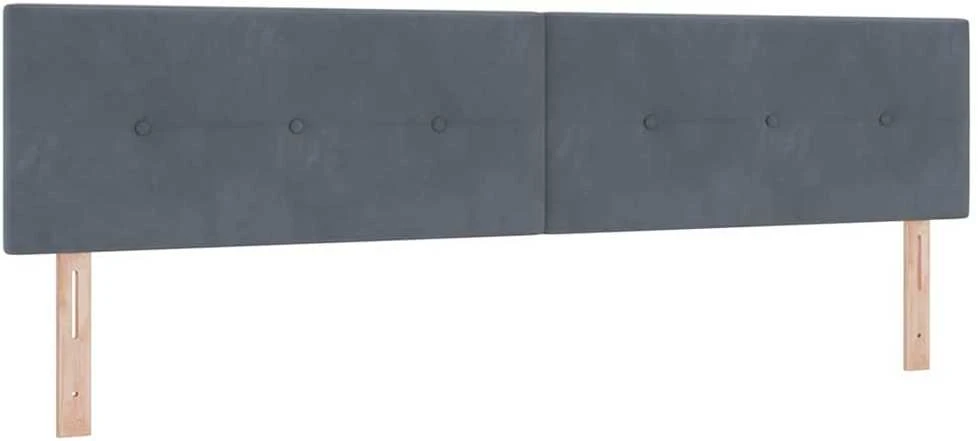 Kiemas lova su galvūgalio Tamsiai pilka 200 x 200 cm Aksomas