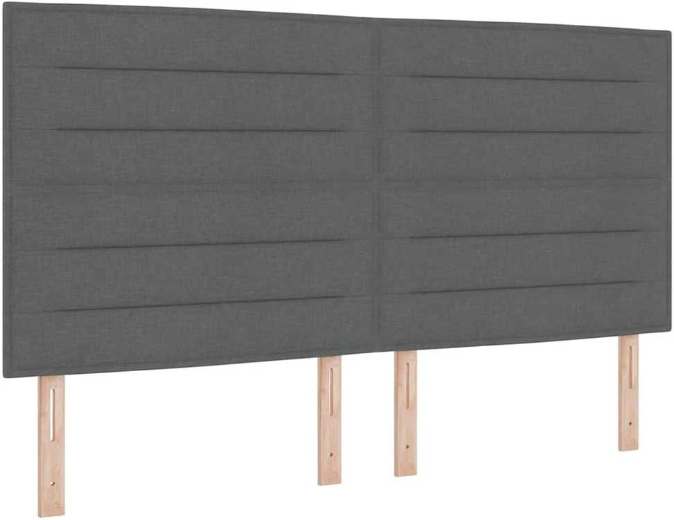 Kiemas lova su čiužiniu Tamsiai pilka 200 x 180 cm audinys