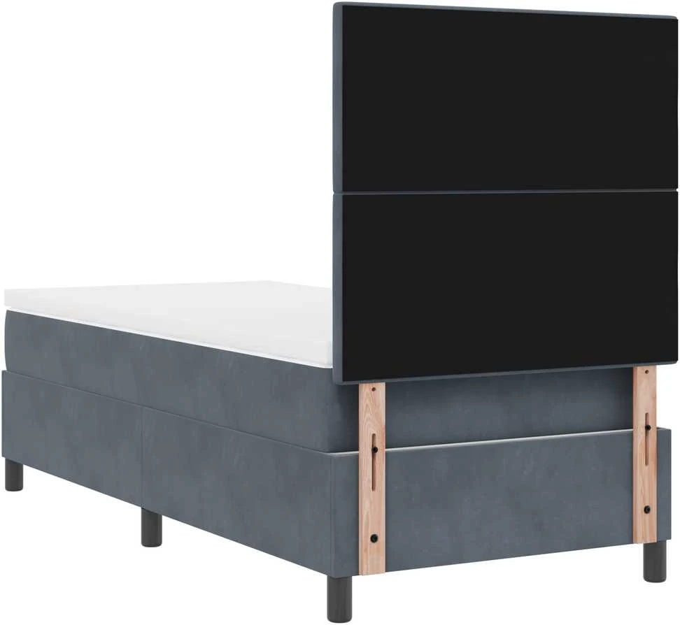 Kiemas lova su galvūgalio Tamsiai pilka 80 x 200 cm Aksomas