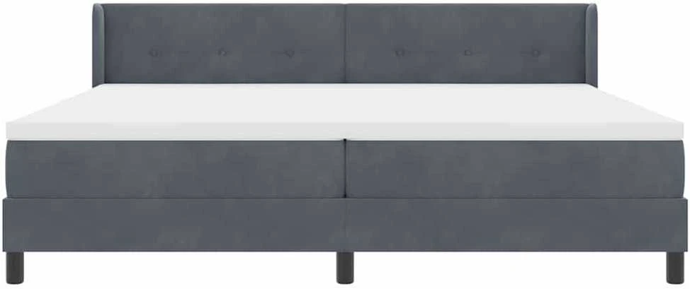 Kiemas lova su galvūgalio Tamsiai pilka 200 x 200 cm Aksomas