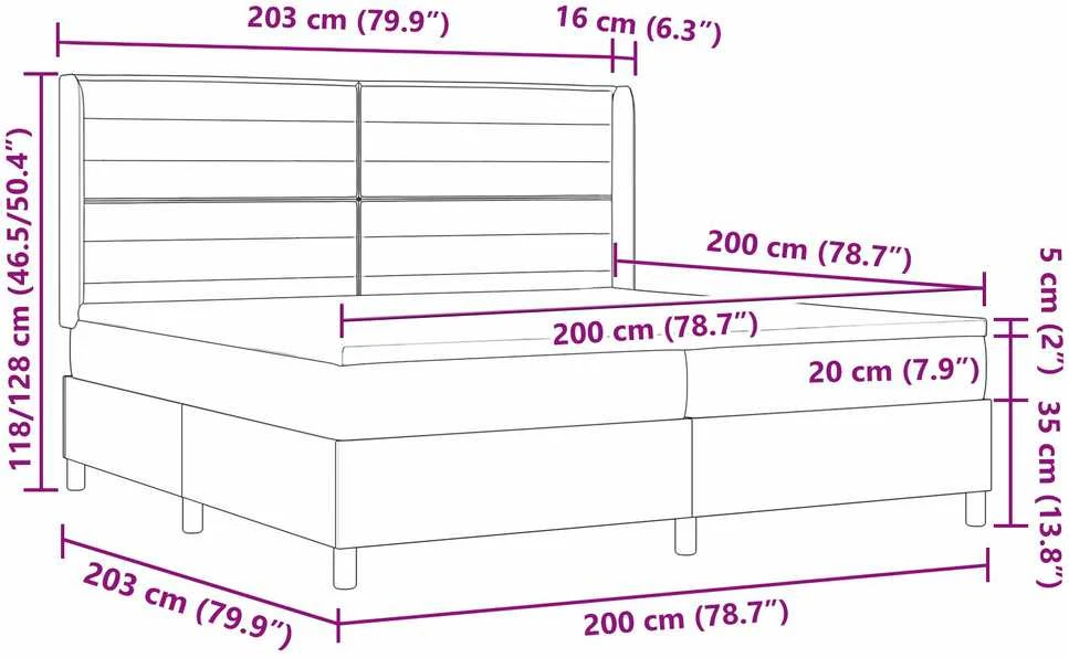 Kiemas lova su pagalve Tamsiai pilka 200 x 200 cm audinys