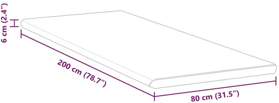 Čiužinys Čiužinio papildymas Balta ir žalia 80 x 200 cm Žakardo audinys