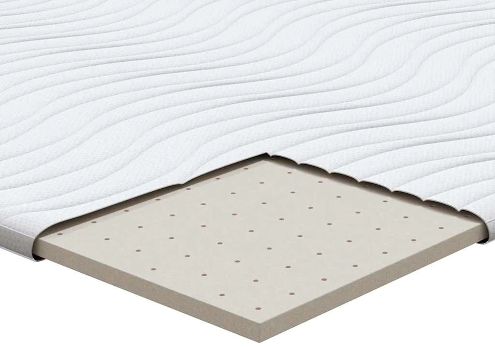 Čiužinio papildymas 140 x 200 cm storio Megztas audinys Balta