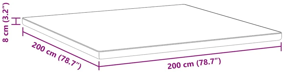 Čiužinio papildymas 200 x 200 cm storio Žakardinis audinys