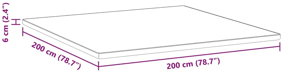 Čiužinio papildymas 200 x 200 cm storio Žakardinis audinys