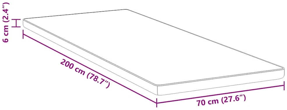 Čiužinio papildymas 70 x 200 cm storio Žakardinis audinys Balta