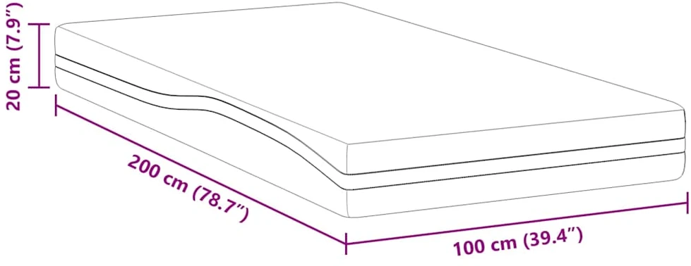 Čiužinys Balta ir juoda 100 x 200 cm Žakardinis audinys