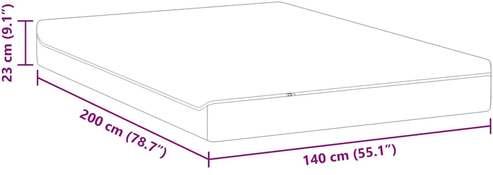 Čiužinys Balta ir pilka 140 x 200 cm Žakardinis audinys