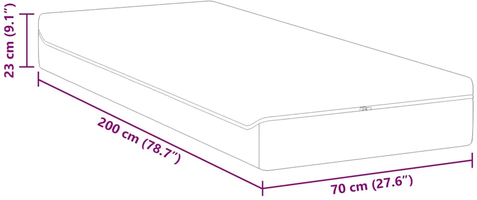 Čiužinys Balta ir pilka 70 x 200 cm Žakardinis audinys