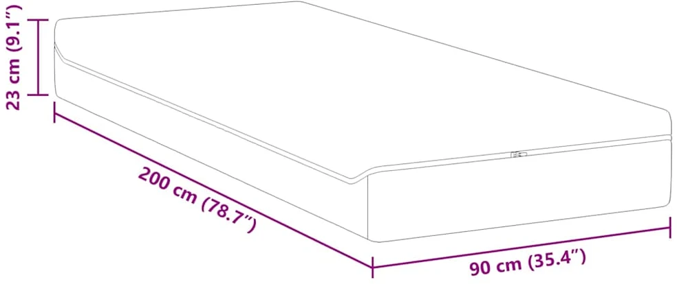 Čiužinys Balta ir pilka 90 x 200 cm Žakardinis audinys