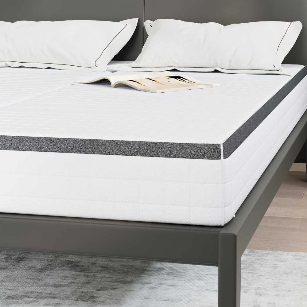 Čiužinys 2 vnt. Vidutinio minkštumo 70 x 200 cm Balta ir pilka