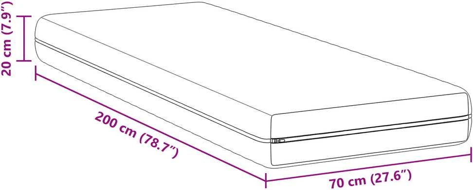 Čiužinys 70 x 200 cm Baltas