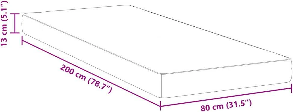 Čiužinys Vidutinis 80 x 200 cm Balta