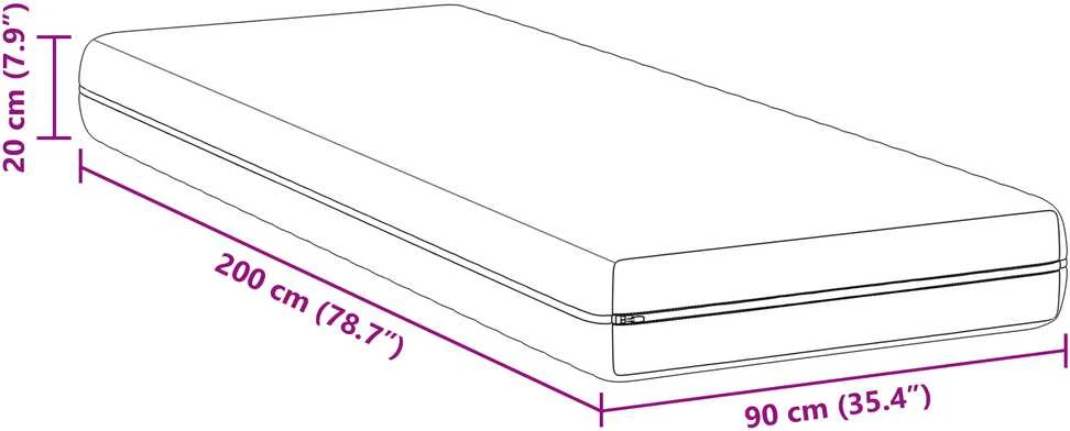 Čiužinys 90 x 200 cm Baltas