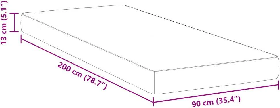 Čiužinys Vidutinis 90 x 200 cm Balta