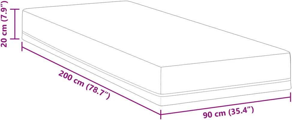 Čiužinys Balta ir mėlyna 90 x 200 cm Žakardinis audinys
