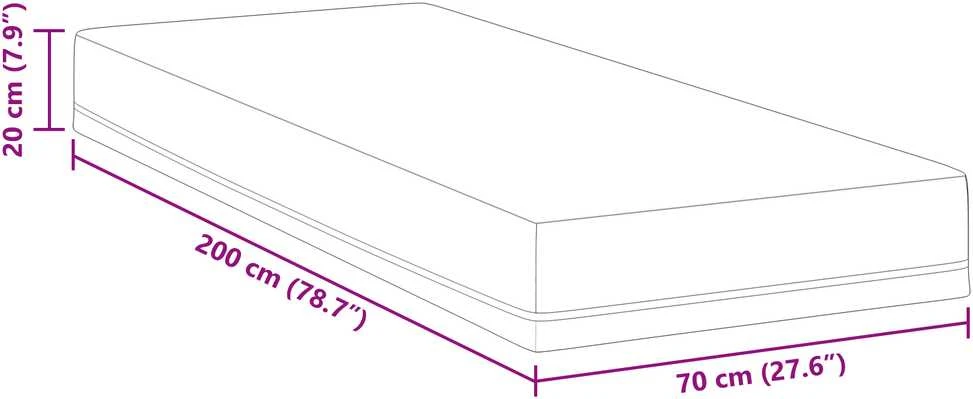 Čiužinys Vidutinio kietumo 70 x 200 cm Balta ir mėlyna