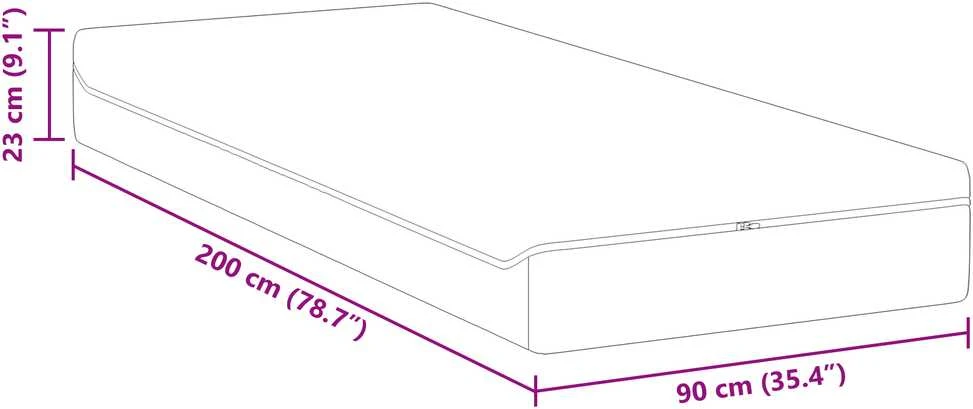 Čiužinys Balta ir pilka 90 x 200 cm Žakardinis audinys