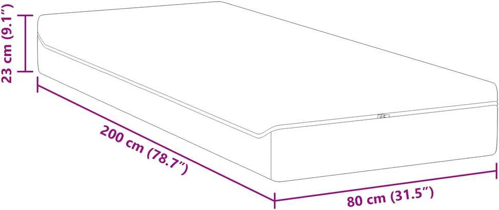 Čiužinys Balta ir pilka 80 x 200 cm Žakardinis audinys