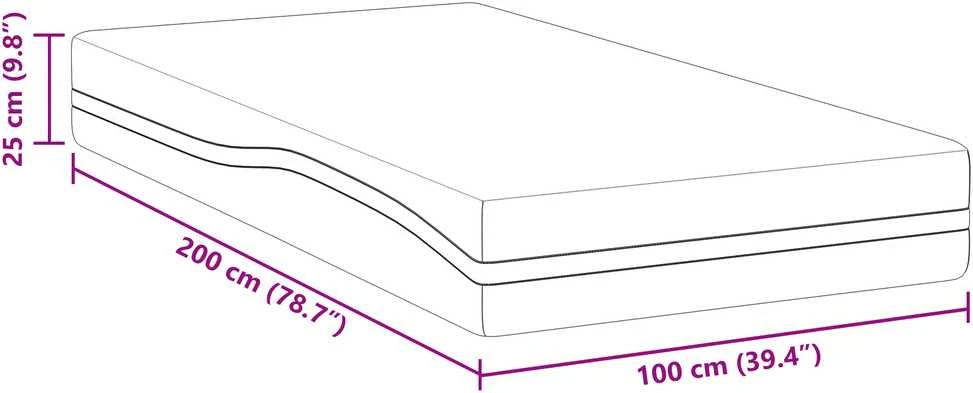 Čiužinys Balta ir pilka 100 x 200 cm Žakardinis audinys