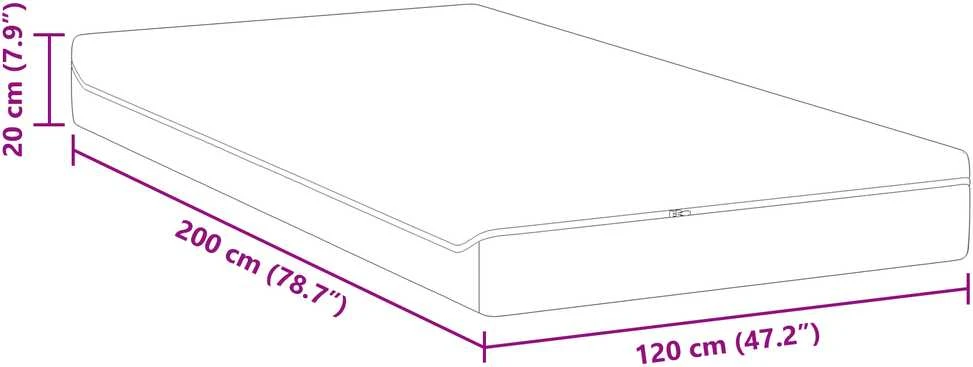 Čiužinys Vidutinio minkštumo 120 x 200 cm Balta ir pilka