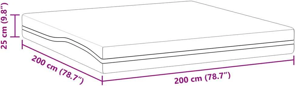Čiužinys Balta ir pilka 200 x 200 cm Žakardinis audinys
