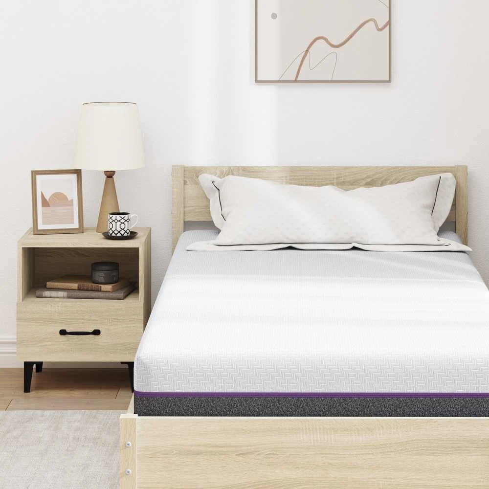 „Memory Foam“ čiužinys Vidutinis 90 x 200 cm Balta ir pilka