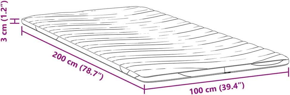 Čiužinys Čiužinio papildymas 100 x 200 cm storio Megztas audinys Balta